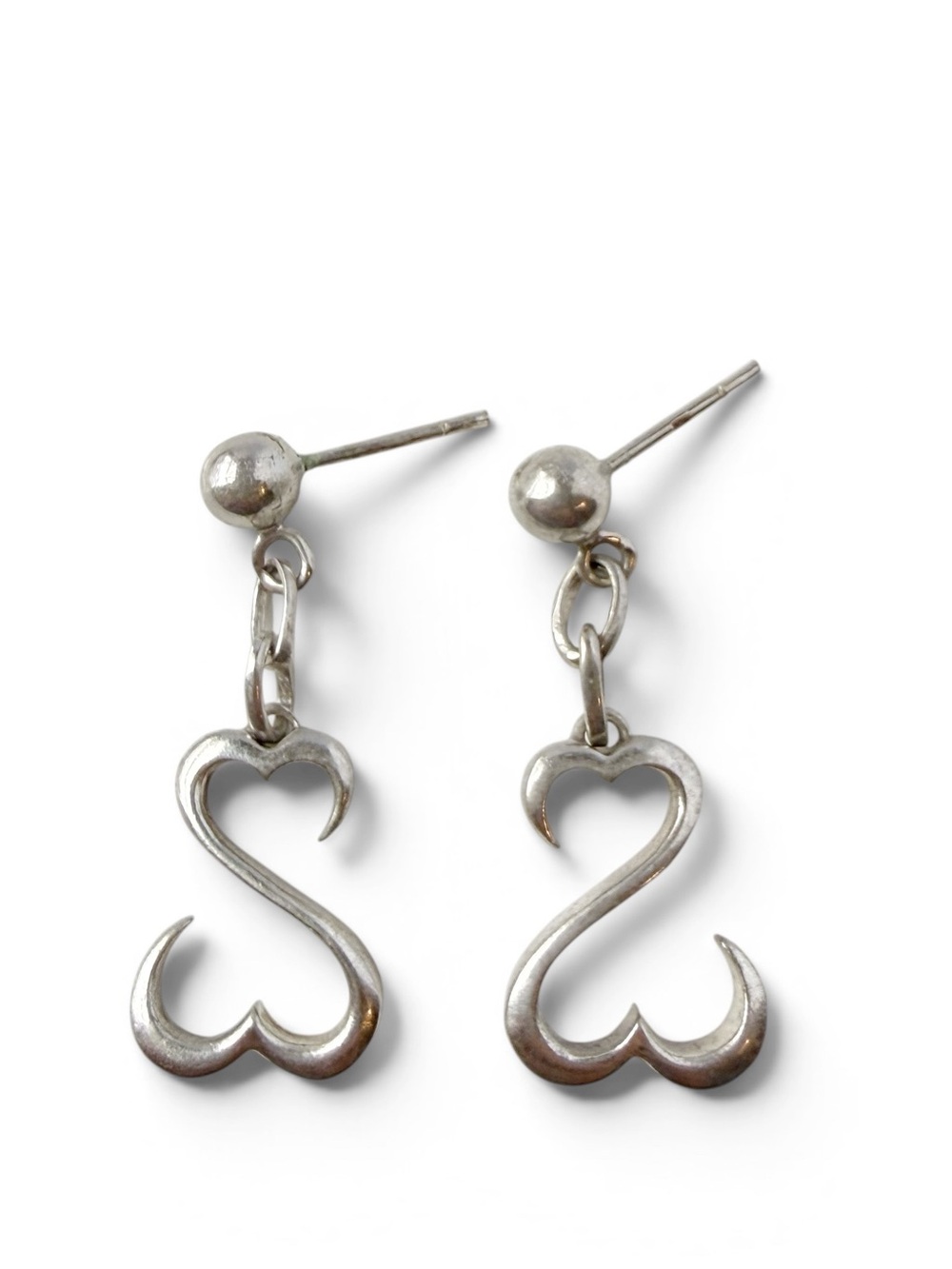 Jane Seymour JWBR Sterling Silver 925 Open Hearts Dangle Dainty Earrings